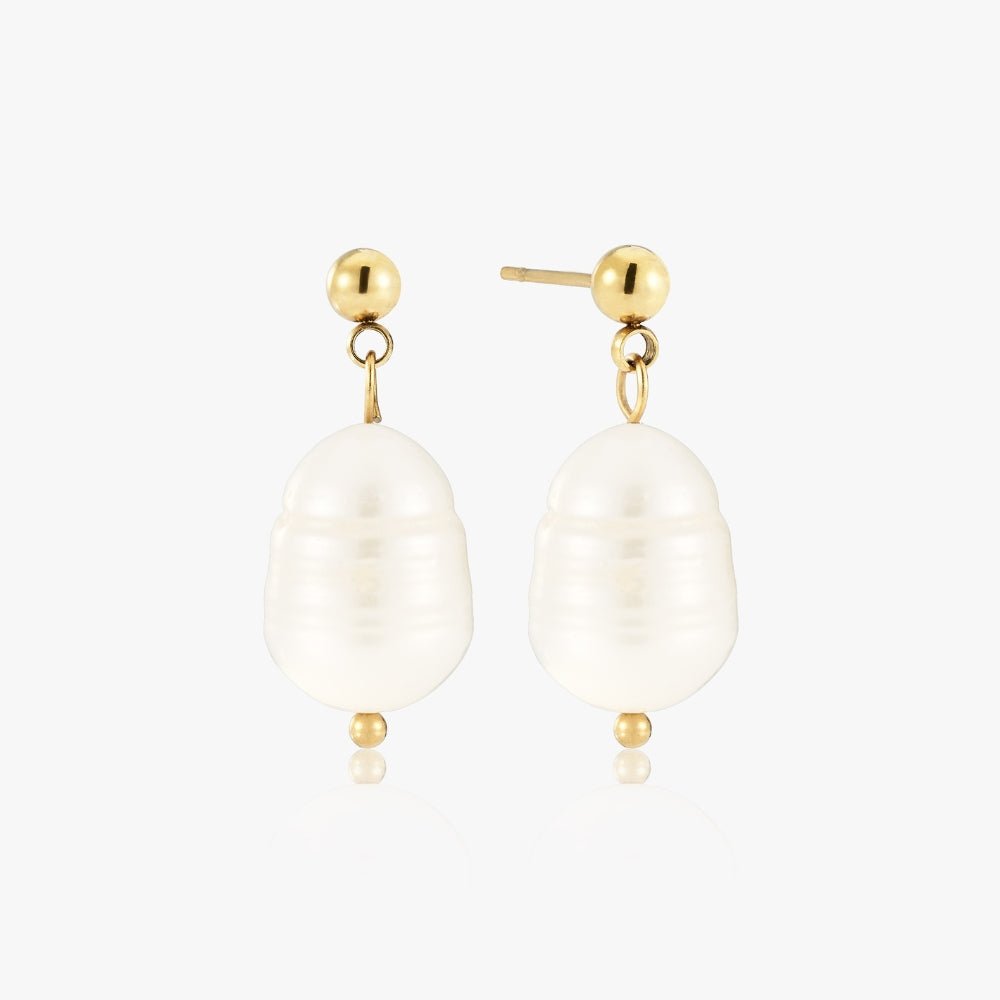 Ferskvandsperle Hængeøreringe - Global Urban Jewelry