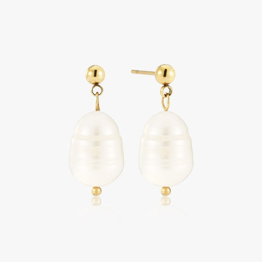 Ferskvandsperle Hængeøreringe - Global Urban Jewelry