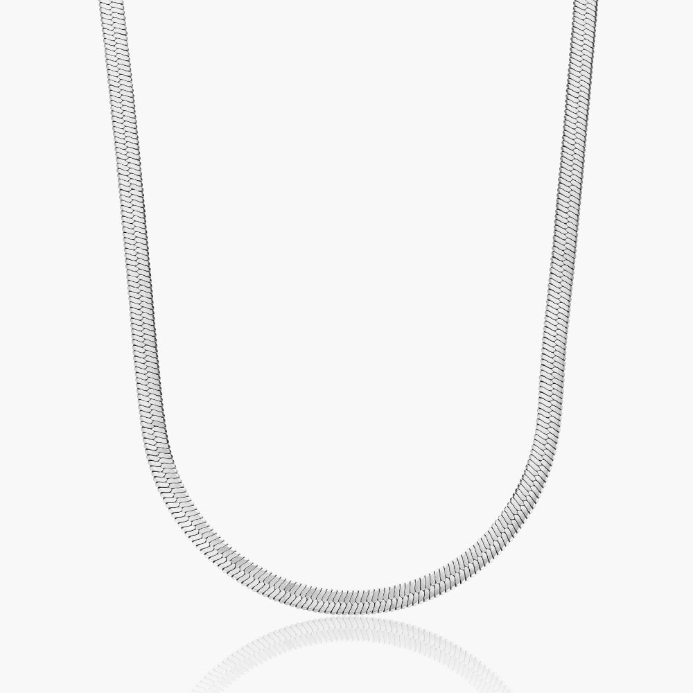 Flad Slangekæde Halskæde Sølv 4mm - Global Urban Jewelry