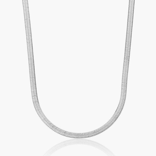 Flad Slangekæde Halskæde Sølv 4mm - Global Urban Jewelry