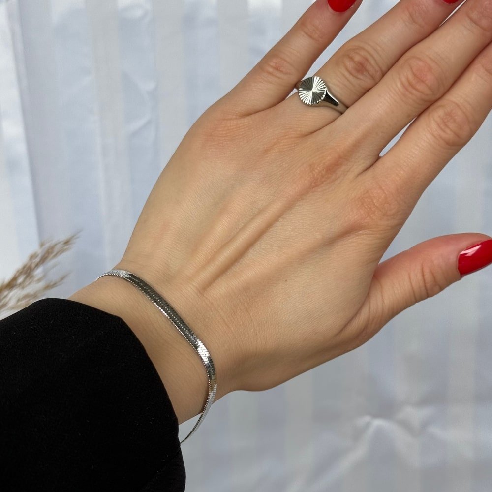 Fladt Slangekæde Armbånd Sølv - Global Urban Jewelry