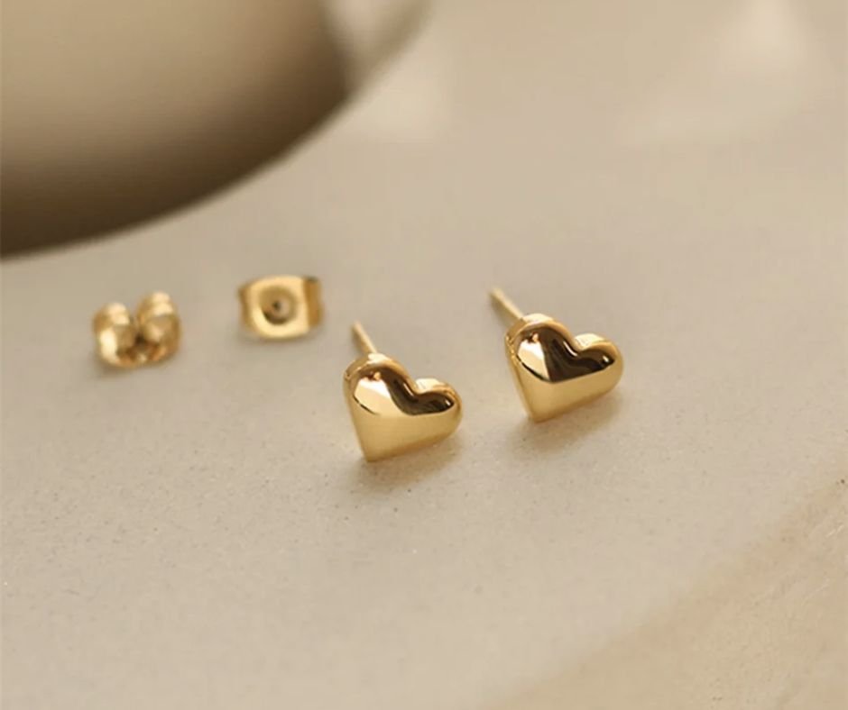 Hjerte Øreringe 14K Guldbelagt - Global Urban Jewelry