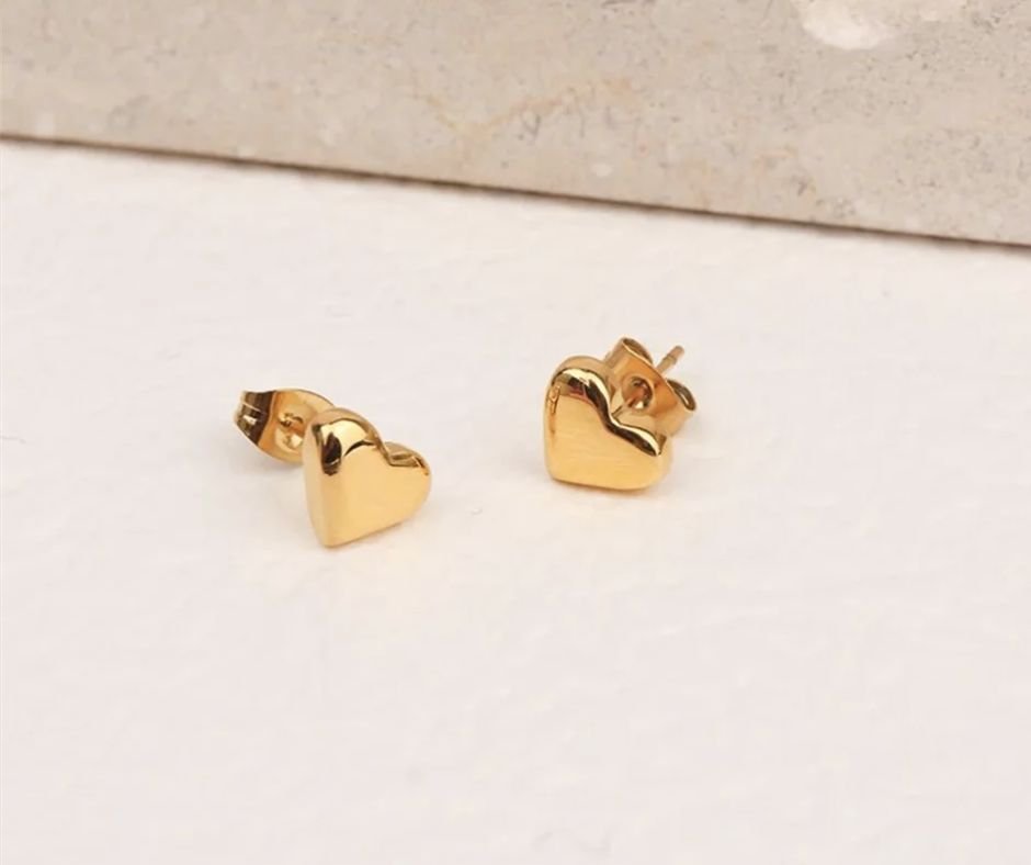 Hjerte Øreringe 14K Guldbelagt - Global Urban Jewelry