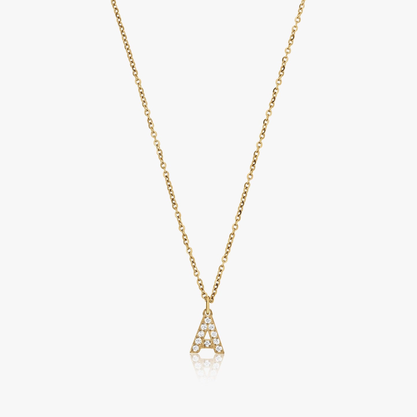 Krystal Bogstavs Halskæde 14K Guldbelagt - Global Urban Jewelry