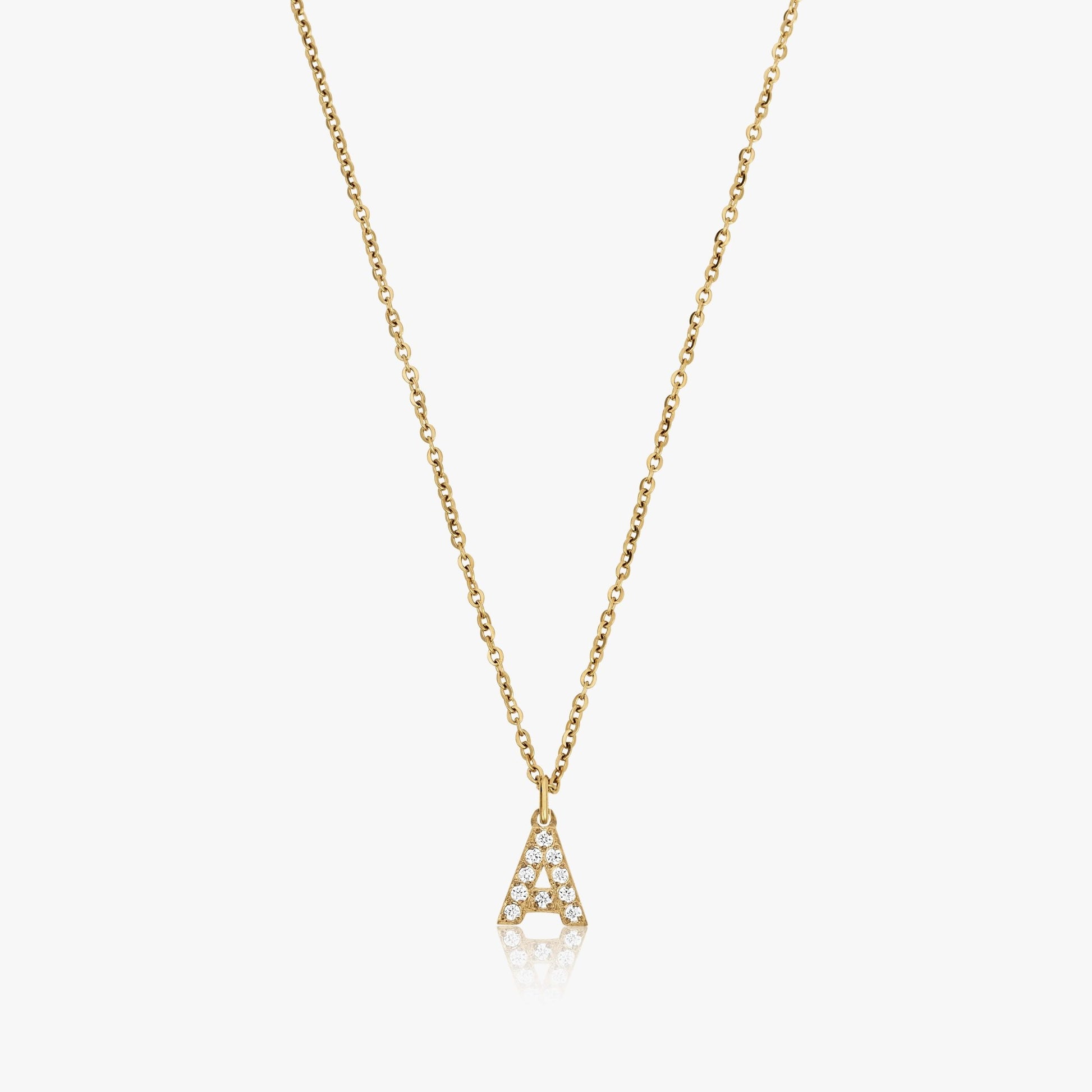 Krystal Bogstavs Halskæde 14K Guldbelagt - Global Urban Jewelry