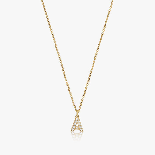 Krystal Bogstavs Halskæde 14K Guldbelagt - Global Urban Jewelry