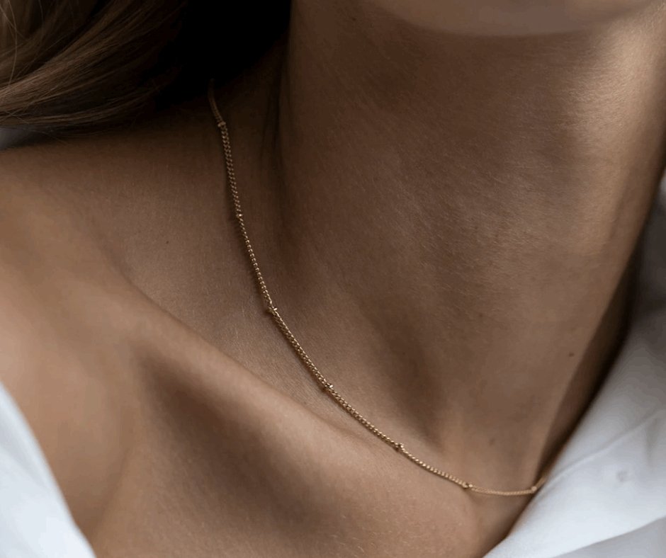 Luna Bead Halskæde 14K Guldbelagt - Global Urban Jewelry