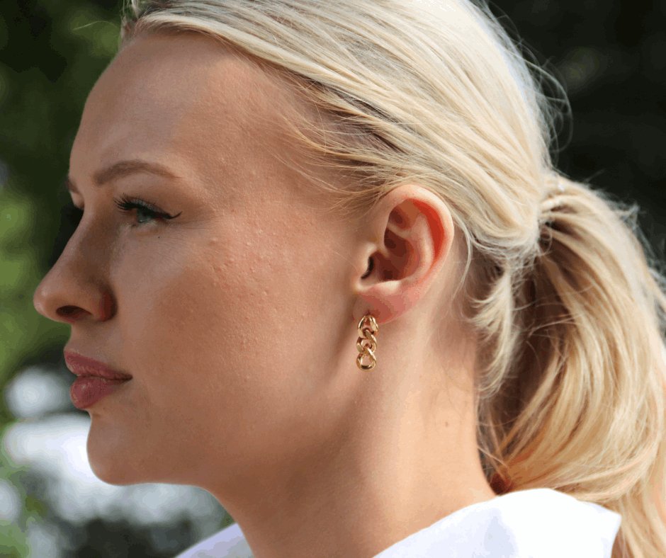 Nora Kæde Øreringe 14K Guldbelagt - Global Urban Jewelry