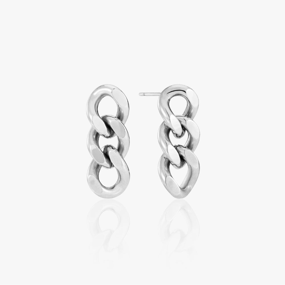 Nora Kæde Øreringe Sølv - Global Urban Jewelry