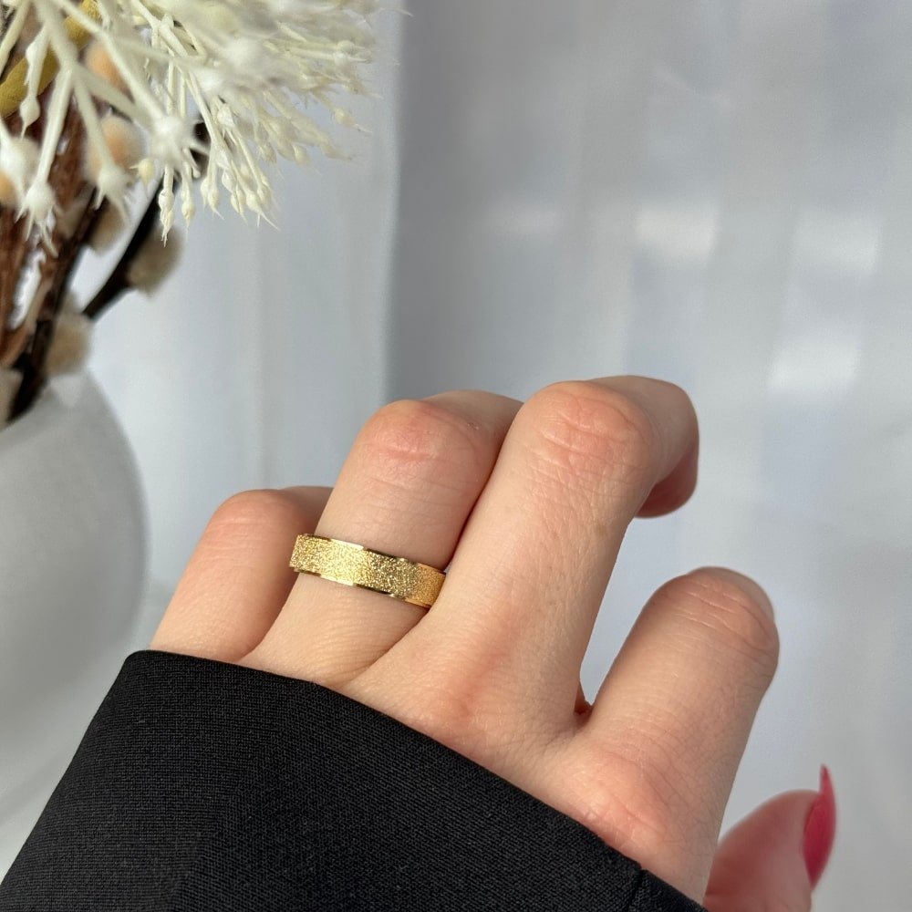 Tekstur Ring 14K Guldbelagt - Global Urban Jewelry