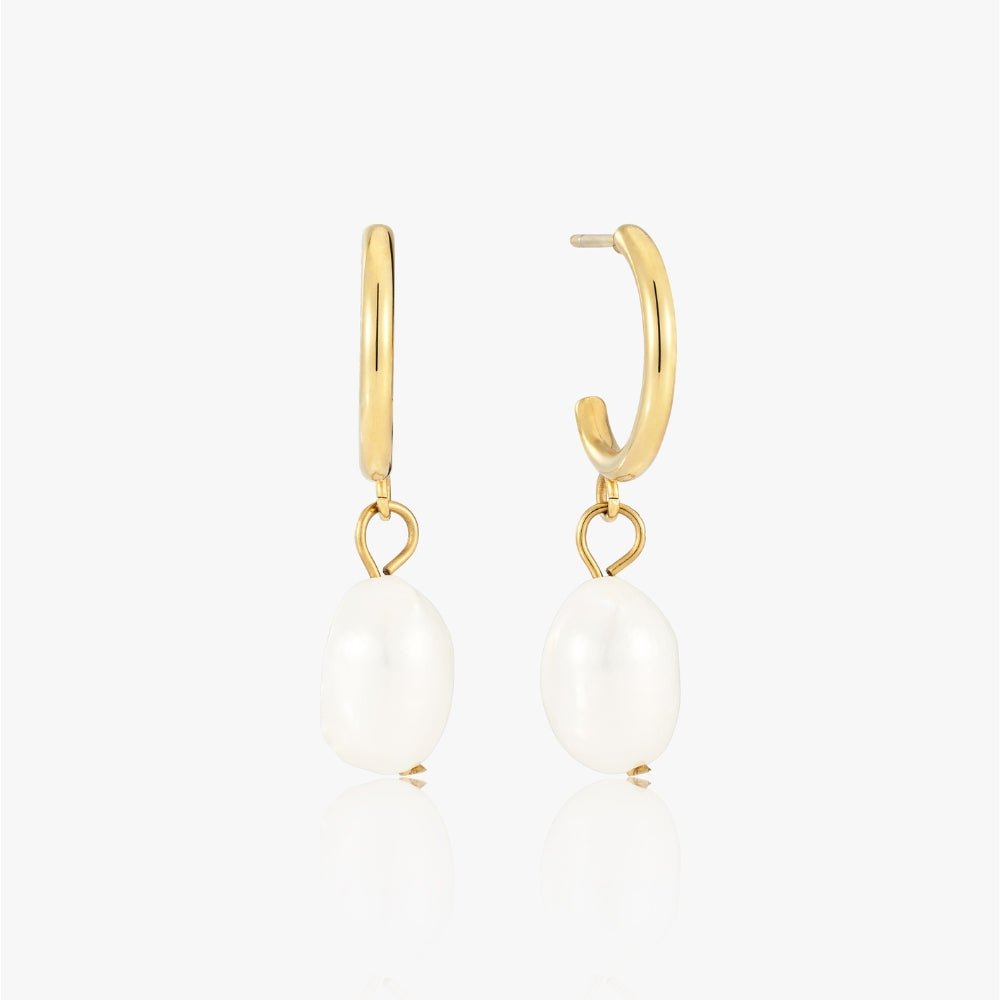 Victoria Ferskvandsperle Øreringe 14K Guldbelagt - Global Urban Jewelry