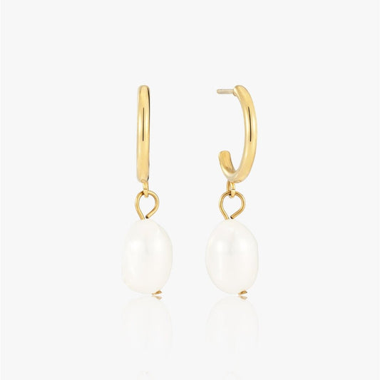 Victoria Ferskvandsperle Øreringe 14K Guldbelagt - Global Urban Jewelry
