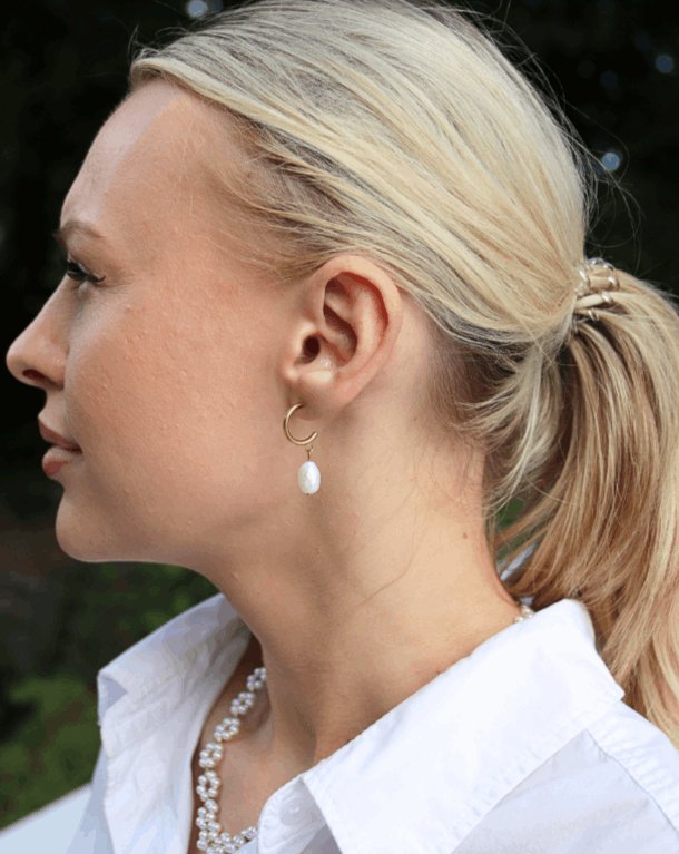 Victoria Ferskvandsperle Øreringe 14K Guldbelagt - Global Urban Jewelry