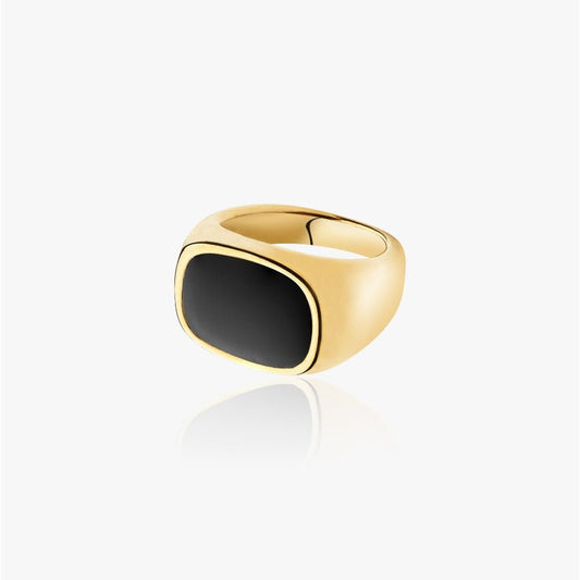 Vintage Chunky Ring Sort 14K Guldbelagt - Global Urban Jewelry