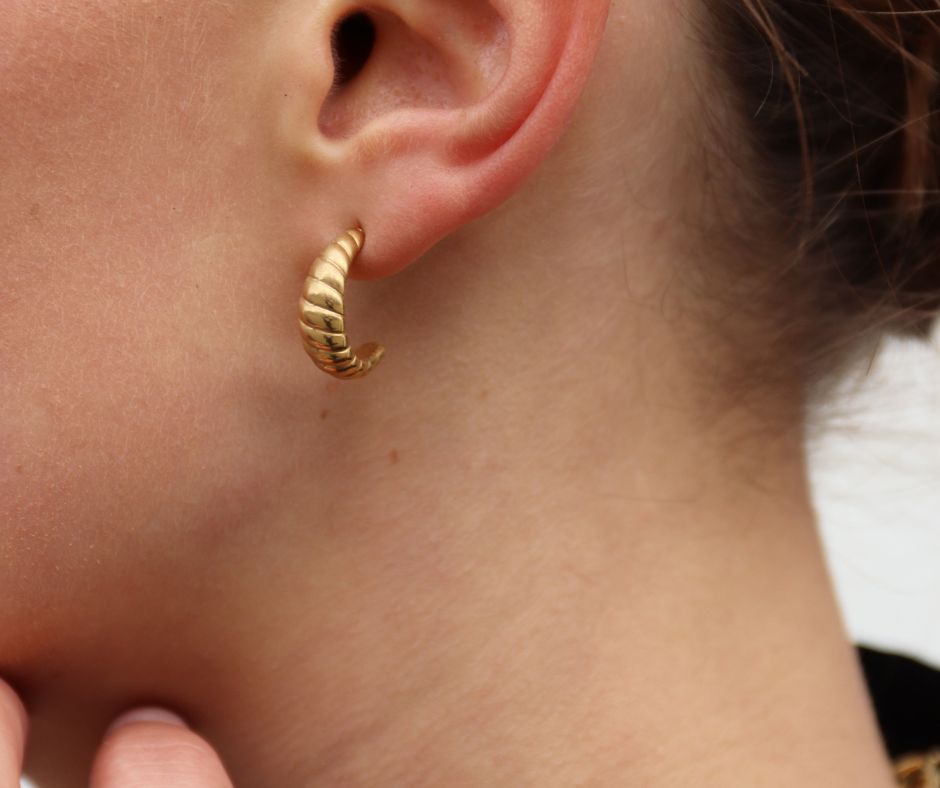 Vintage Croissant Øreringe 14K Guldbelagt - Global Urban Jewelry