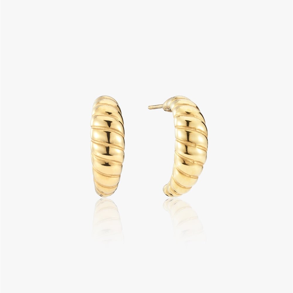 Vintage Croissant Øreringe 14K Guldbelagt - Global Urban Jewelry