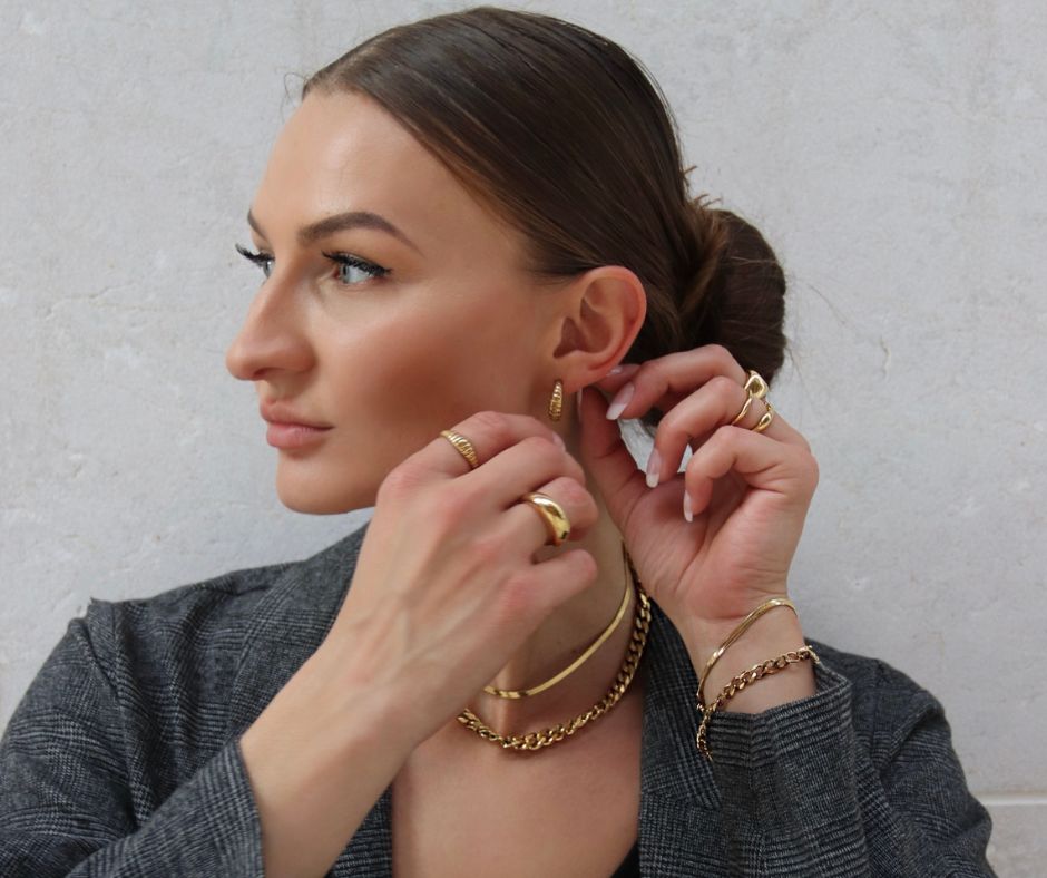 Vintage Croissant Øreringe 14K Guldbelagt - Global Urban Jewelry