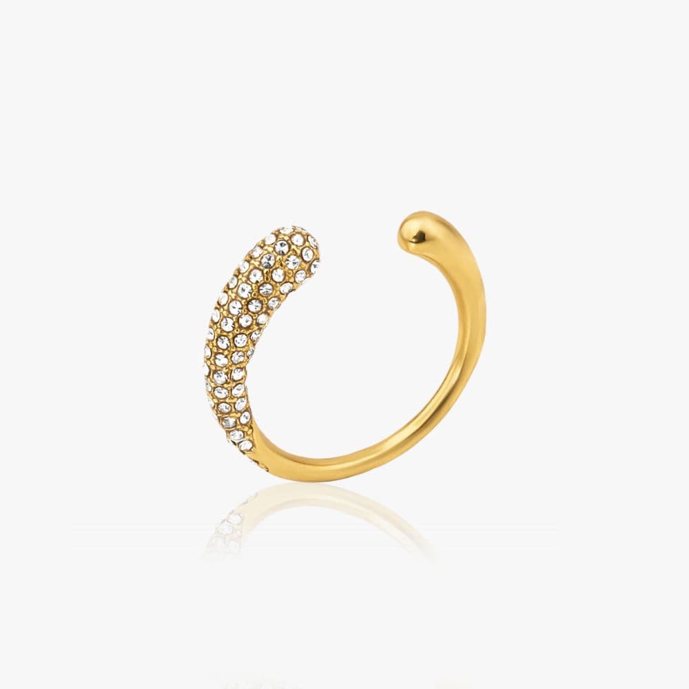 Åben Krystal Ring 18K Guldbelagt - Global Urban Jewelry