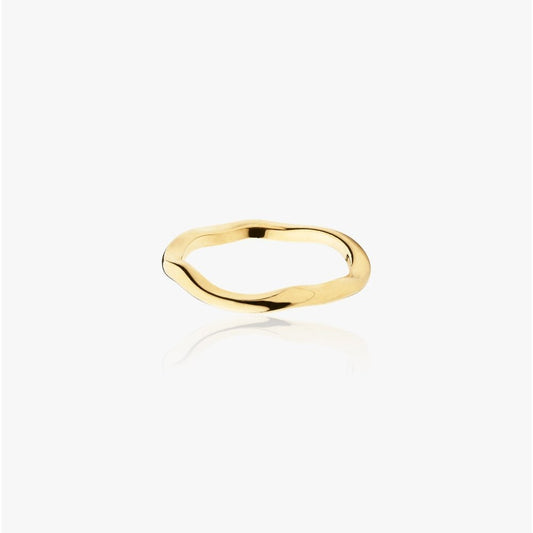 Bølge Wave Ring 2mm 14K Guldbelagt - Global Urban Jewelry