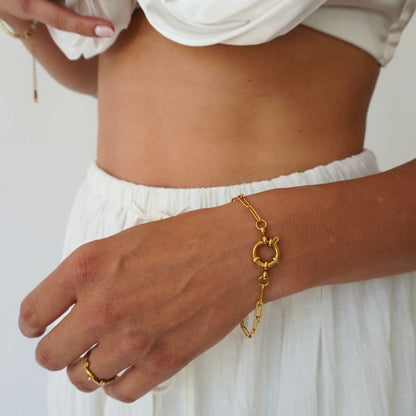 charms armbånd med ring til vedhæng i guld