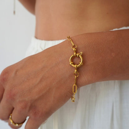 charms armbånd med ring til vedhæng i guld