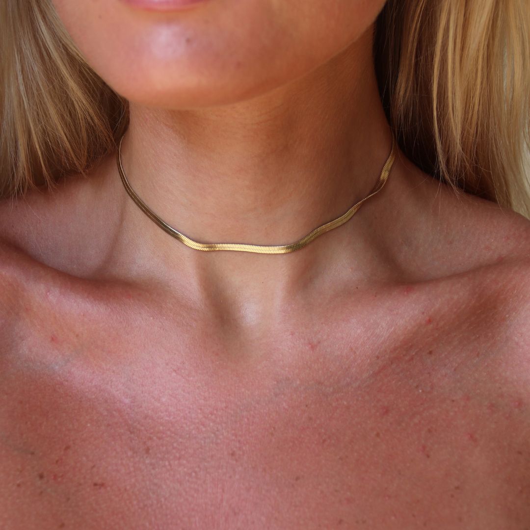 choker halskæde guld