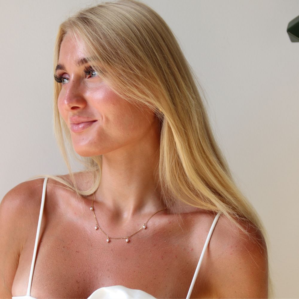 Eleonora Perlehalskæde 14K Guldbelagt - Global Urban Jewelry