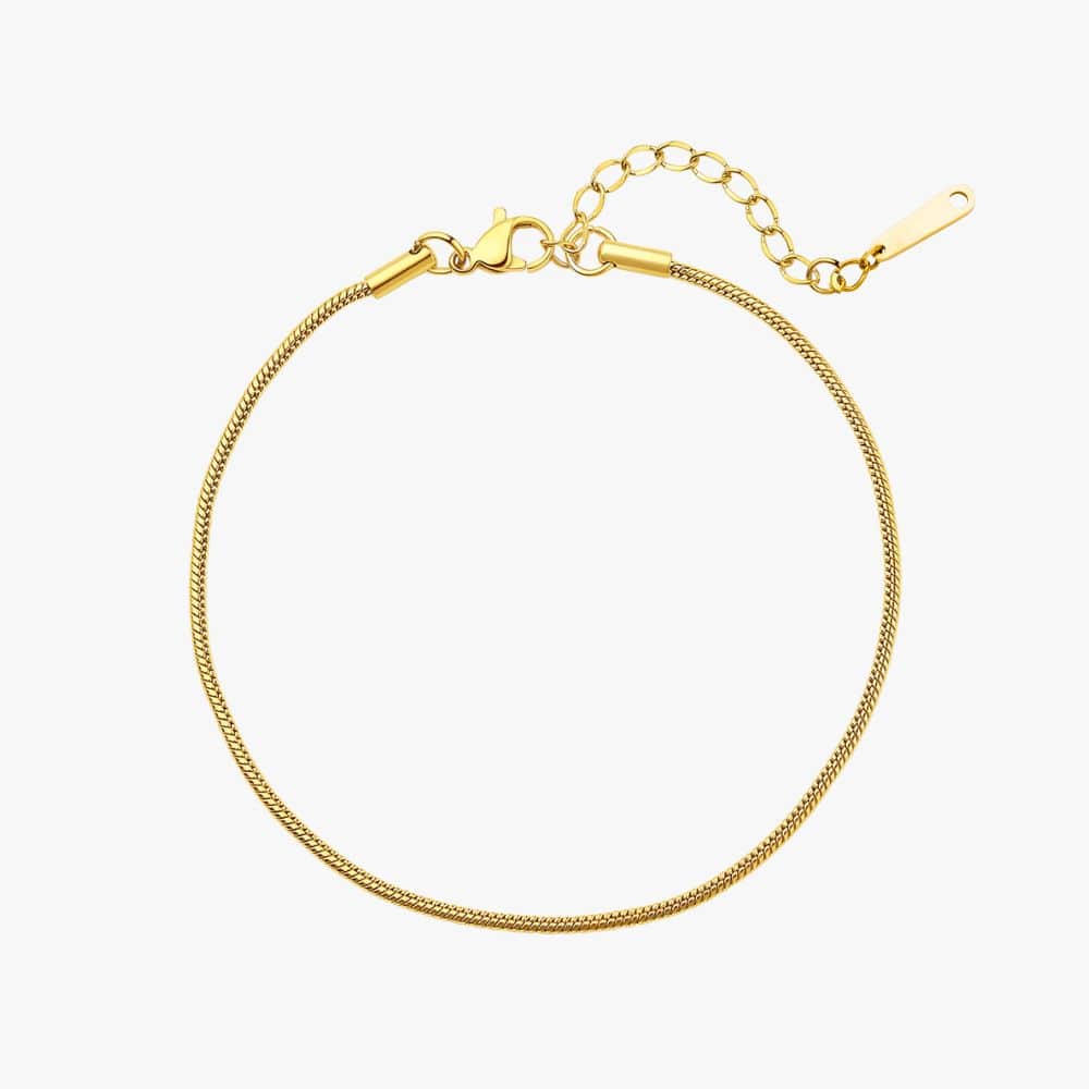 Elisabeth Enkel Ankelkæde 18K Guldbelagt - Global Urban Jewelry