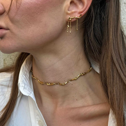 guld kæde øreringe