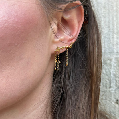 guld kæde øreringe