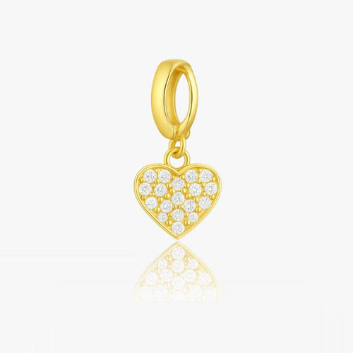 Krystal Hjerte Charm Vedhæng 18k Guldbelagt