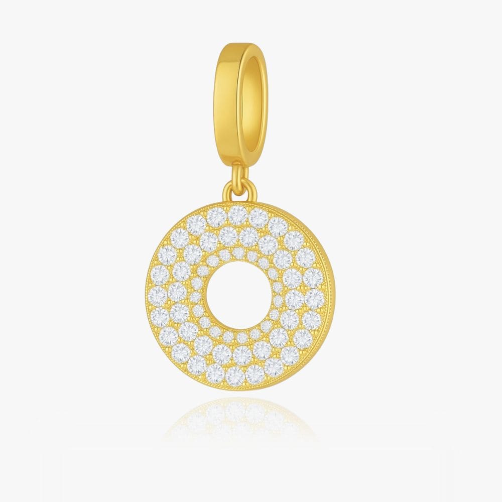 guld cirkel vedhæng til armbånd og halskæde