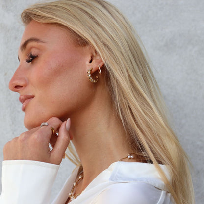 Krystal Dråbe Hoops 18K Guldbelagt - Global Urban Jewelry