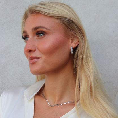 Krystal Dråbe Hoops Sølvbelagt - Global Urban Jewelry