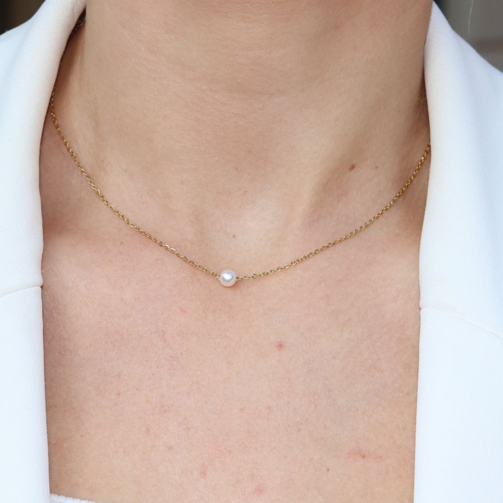 Perlehalskæde Med Choker 14K Guldbelagt - Global Urban Jewelry