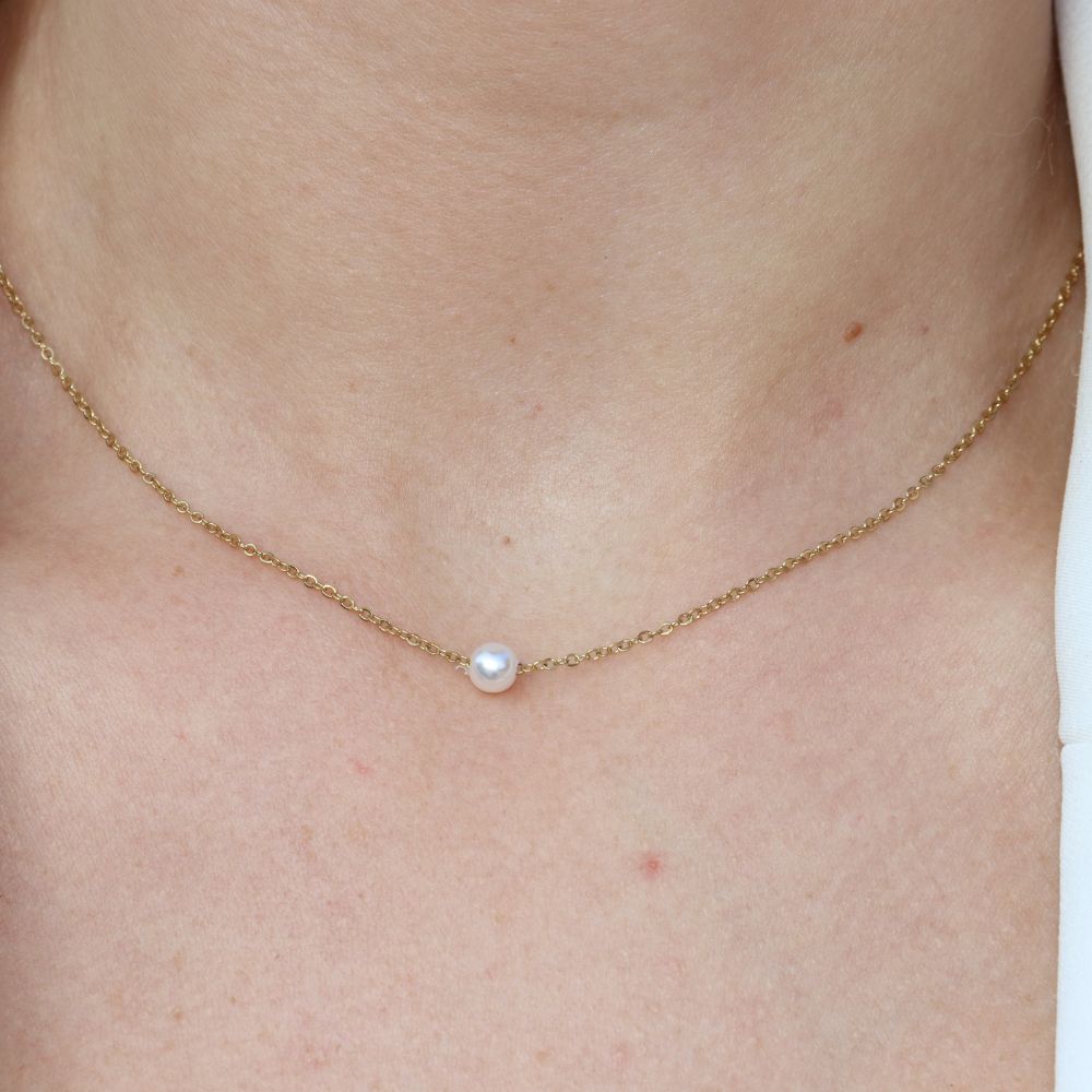 Perlehalskæde Med Choker 14K Guldbelagt - Global Urban Jewelry