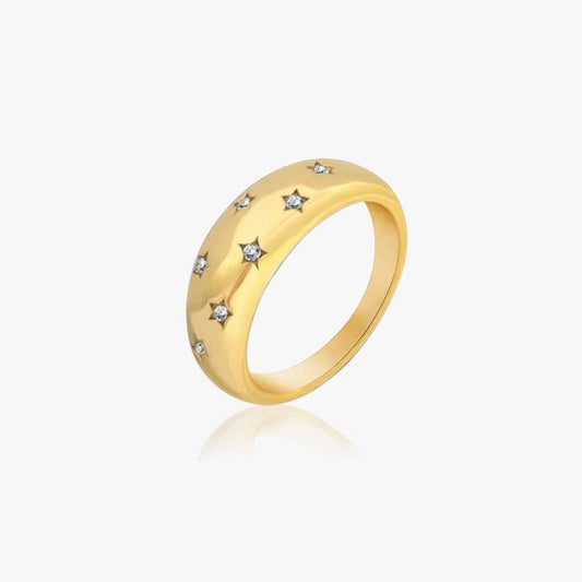 Star Krystal Ring 18K Guldbelagt - Global Urban Jewelry