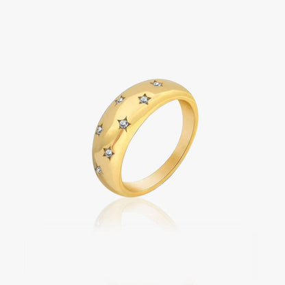 Star Krystal Ring 18K Guldbelagt - Global Urban Jewelry