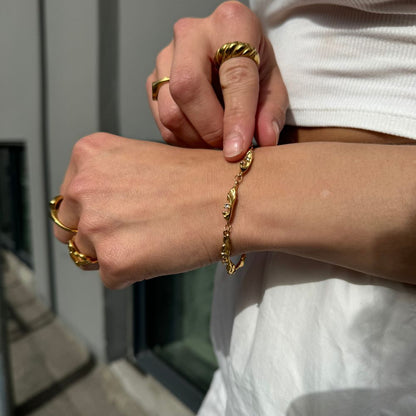 Tekstur Krystal Armbånd 18K Guldbelagt - Global Urban Jewelry