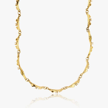 Tekstur Krystal Halskæde Choker 18K Guldbelagt - Global Urban Jewelry