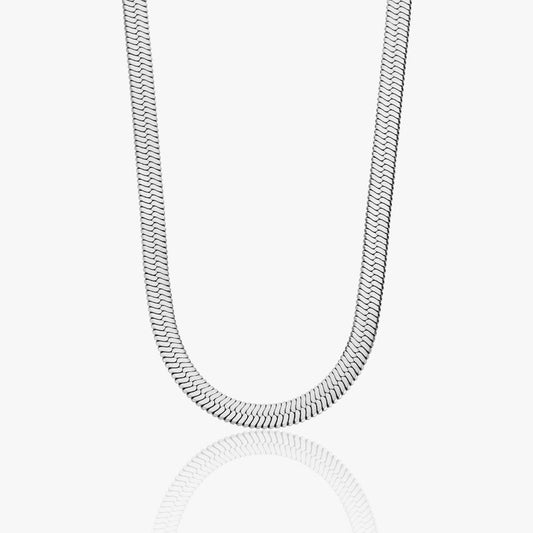 Flad Slangekæde Halskæde Sølv 5mm - Global Urban Jewelry