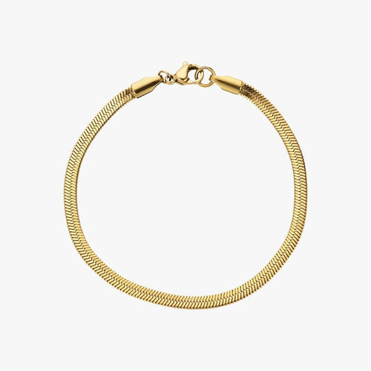 Fladt Slangekæde Armbånd 18K Guldbelagt - Global Urban Jewelry