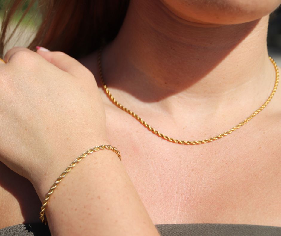 Rope Chain Halskæde 14K Guldbelagt 3mm - Global Urban Jewelry