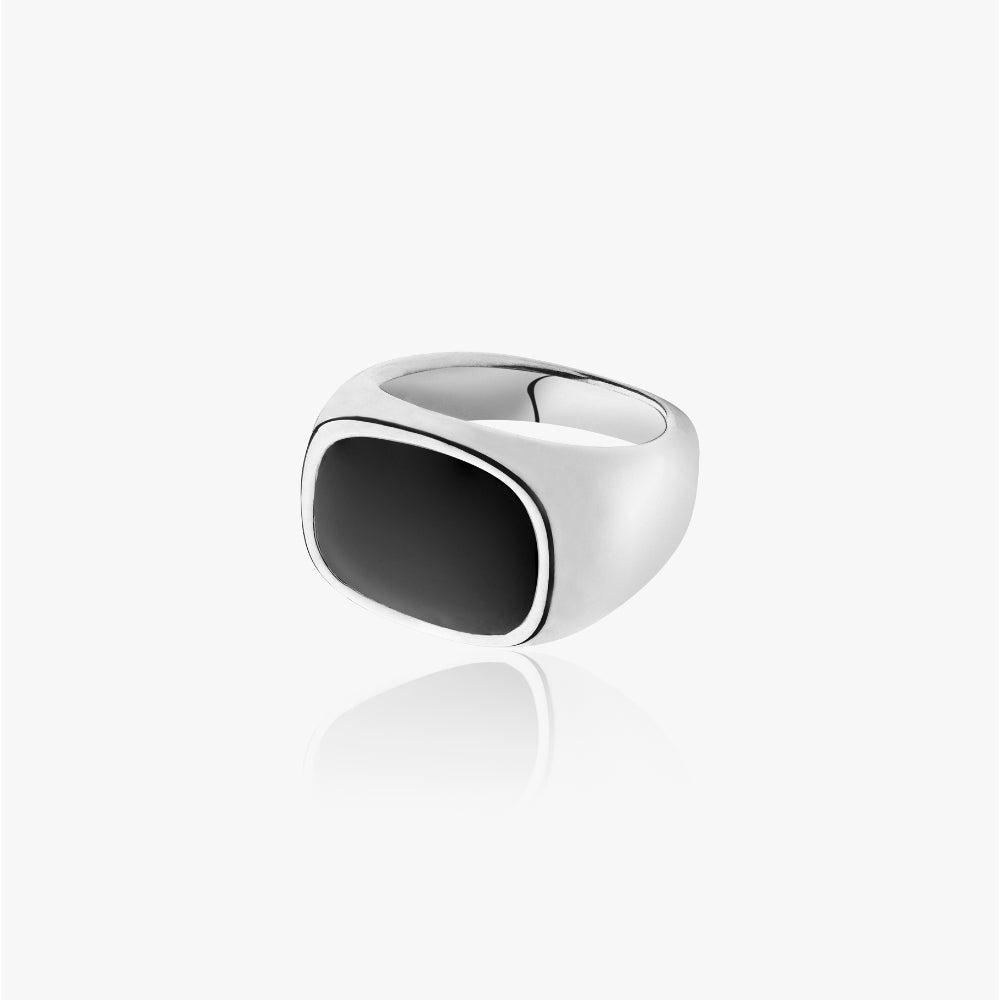 Vintage Chunky Ring Sort Sølv - Global Urban Jewelry
